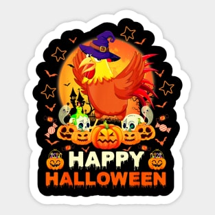 Boo Ghost Scary Pumpkin Moon Witch Rooster Halloween Sticker